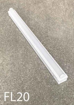 FL20-Qty-5. White 2' light with 24 volt hybrid Leds, and cord. Cages available