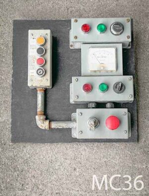 MC36-Qty-1. 16" x 16" with 4 boxes and working gauge. Two red and green 120 volt lights with working switches and cord.