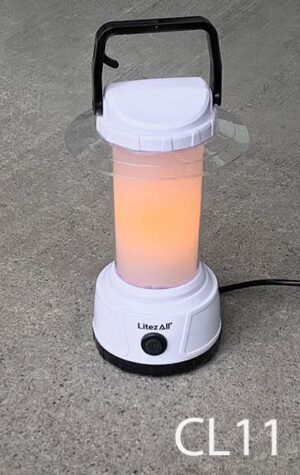 CL11-Qty-1. White plastic lantern with cord. 120 volt- 11"H