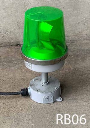 RB06-Qty-2. Green rotating beacon with box and cord. 6"D