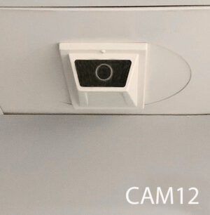 CAM12-Qty-1. T-Bar 2' x 2' off-white camera with metal 2'x2' base and camera turns