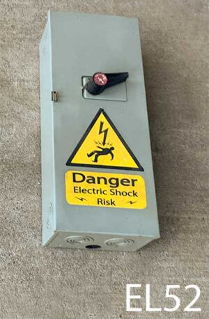 EL52-Qty-3. Grey electrical fused switch 22.5"H x 9"W