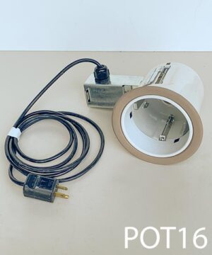 POT16-Qty-12. Tan trim on 4" pot light with cord. POT17-Qty-3. White trim on 4" pot light with cord.