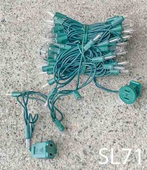 SL71-Qty-41. Green 25' twinkle lights SL72-Qty-13. 16' length. SL73-Qty-22. 6' length. SL74-Qty-4. 12' length