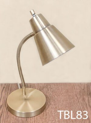 TBL83-Qty-1. Brass desk lamp with switch, and cord. Medium base bulb