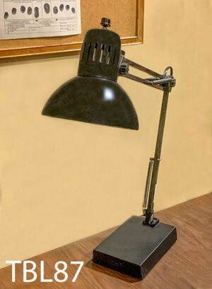 TBL87-Qty-1. Black adjustable desk lamp c/w switch and cord. Medium base bulb