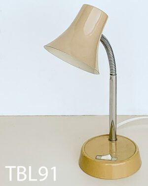 TBL91-Qty-1. Beige base and shade with switch, chrome goose neck and cord.