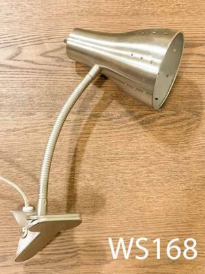 WS168-Qty-1. Silver clip on light uses medium base bulb