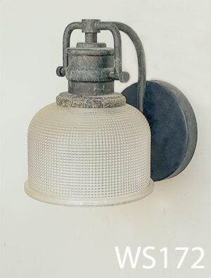 WS172-Qty-5. Black aged base with 6"D glass. Medium base bulb