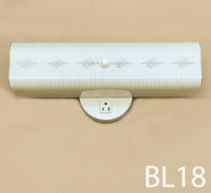 BL18-Qty-2. White 16" decorative glass with white base and plug. Use 2 medium base bulbs