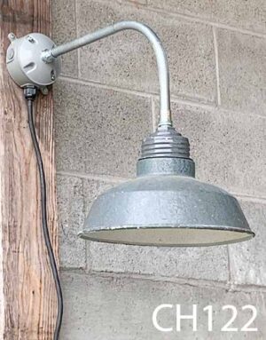 CH122-Qty-2. Grey 12"china hat on 90 degree pipe, box and cord. 20" out total