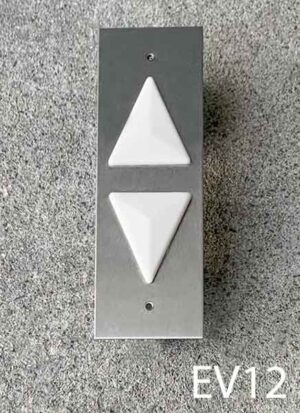 EV12-Qty-1. Stainless up/down arrows with 24 volt white and red light. 10" x 3.25"