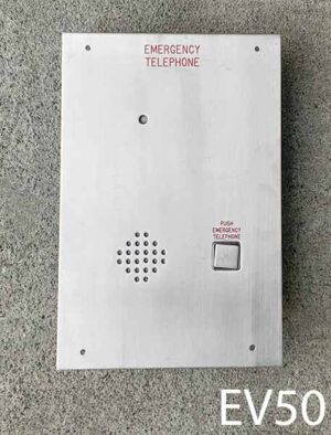 EV50-Qty-1. Stainless elevator emergency telephone with red light. 9.5" x 14.25"