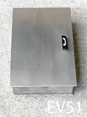 EV51-Qty-1. Stainless elevator phone cabinet with phone inside. 14.25" x 9.5" x 3.5" deep