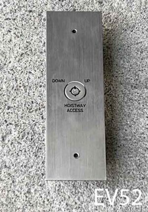 EV52-Qty-1. Stainless elevator hoistway key lock for up or down. 8" x 2.5"