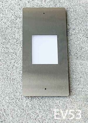EV53-Qty-2. Stainless elevator light- or designed vinyl can be put over light. 24 volt hybrid Leds- 6" x 14" with 3.5" x 4.5" light