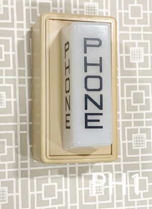 PH1-Qty-6. Phone light with beige base. 24V Leds-  3-9 volt batteries can fit inside to light.4 3/4" x 2.5"