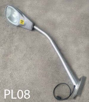 PL08-Qty-4. 100 watt HPS. or PL08A-Qty-4. 150 watt HPS. Aluminum cobra head high pressure sodium on 6' aluminum bracket c/w cord.
