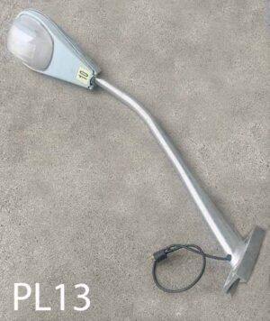 PL13-Qty-4. 3 are 100 watt, one is 150 watt high pressure sodium grey cobra head on 6' aluminum arm with bubble lens, and cord.