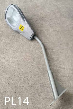 PL14-Qty-5.Aluminum cobra head 100 watt high pressure sodium on bracket with cord, 5' out total.