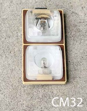 CM32-Qty-2. Beige and brown RV dome light with 12 volt bulbs. 10.5" x 5" CM33-Qty-2. Same light with red 24 volt Leds.