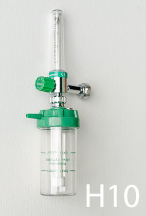 H10-Qty-6. Green oxygen regulator fits on H1, H2, H3.