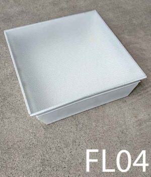 FL04-Qty-8. White metal 2' x 2' T-bar fluorescent with prismatic lens. For Led use only